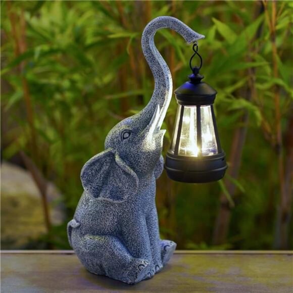 Elephant Statue for Garden Decor with Gift Appeal - Ideal Gifts (11" Elephant) - Picture 6 of 7